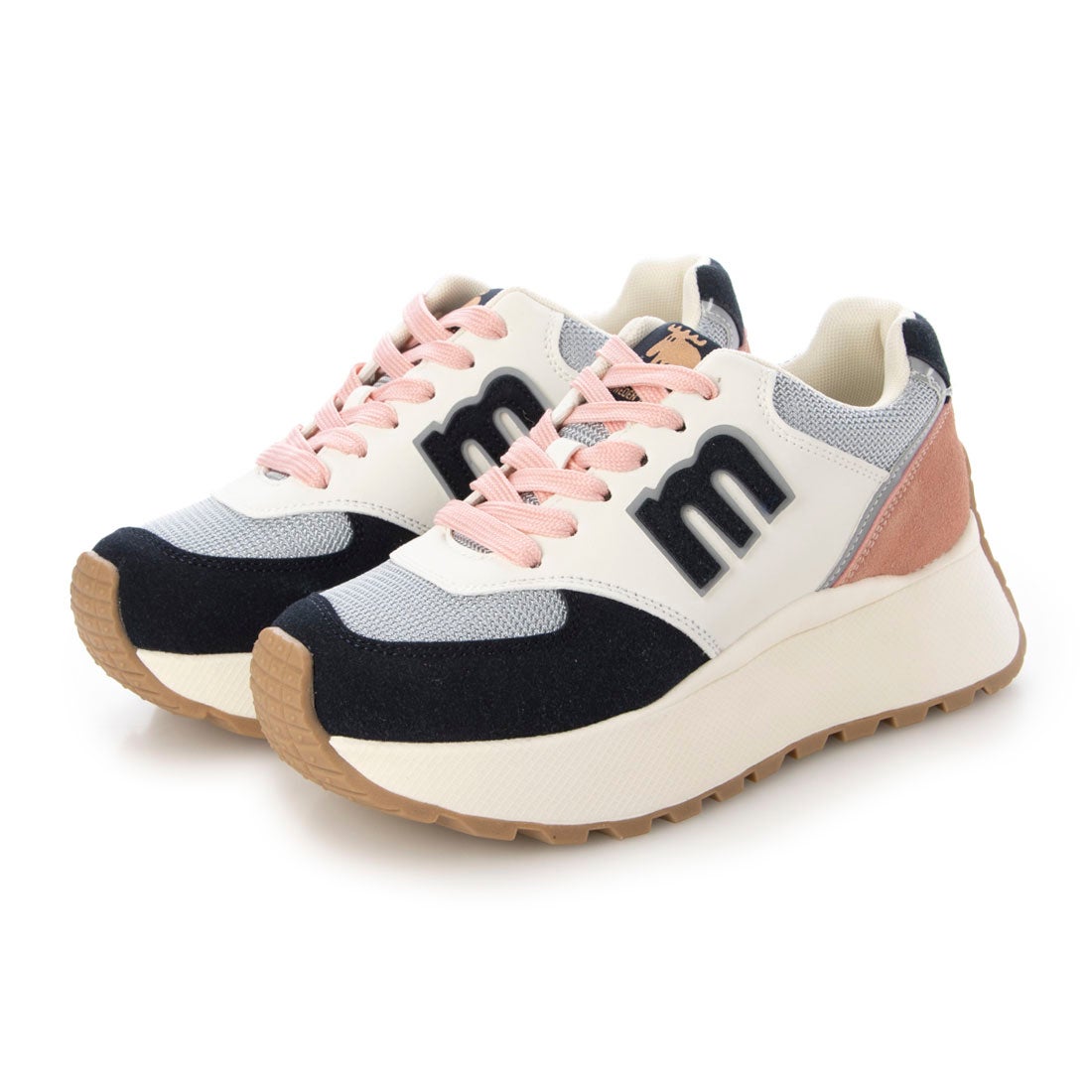 モズ moz ボリュームソールカラフルスニーカー （ネイビー） -waja