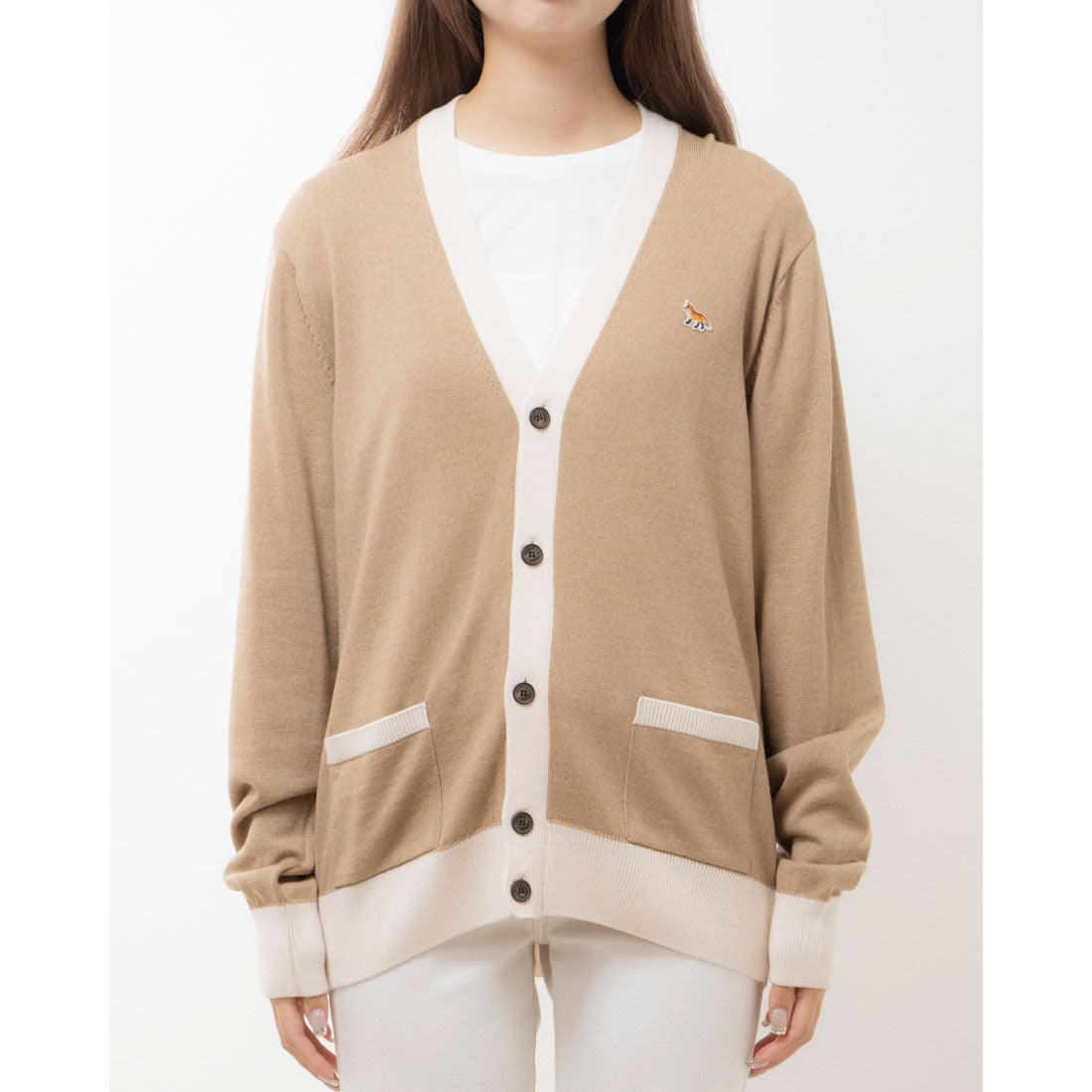 メゾンキツネ MAISON KITSUNE カーディガン（Beige） -靴