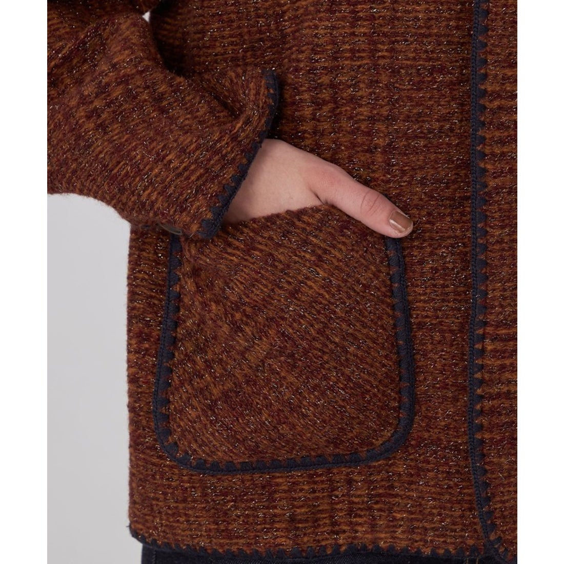 マカフィー MACPHEE チェックスパーク クルーネックジャケット （18