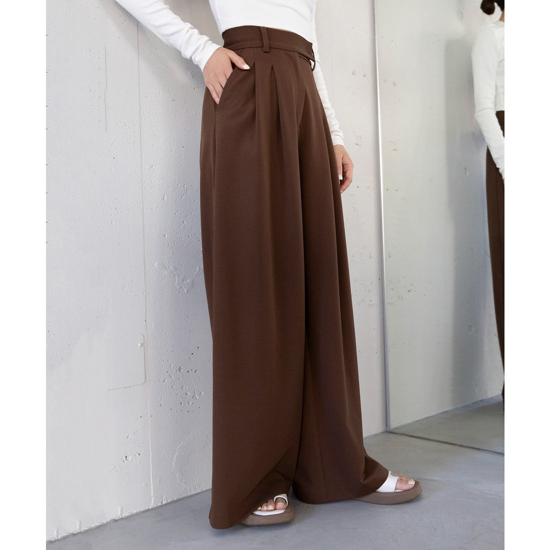 MAISON BREEZE Amu 【SETUP7】Two Tuck Wide Pant ワイドパンツ タック