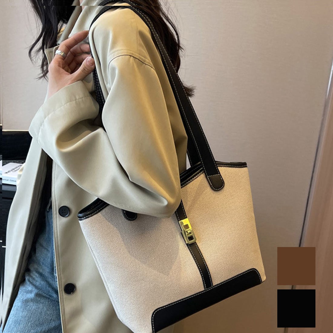 メゾンドラティール maison de LATIR 大容量キャンバストートバッグ