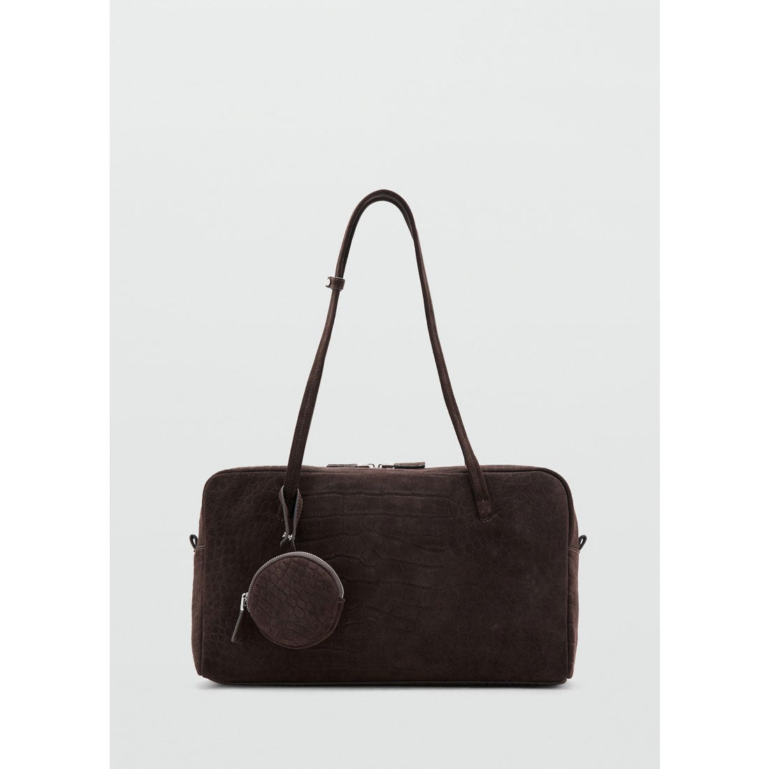 レザーショルダーバッグ M-- JUANA （ダークブラウン） -MANGO