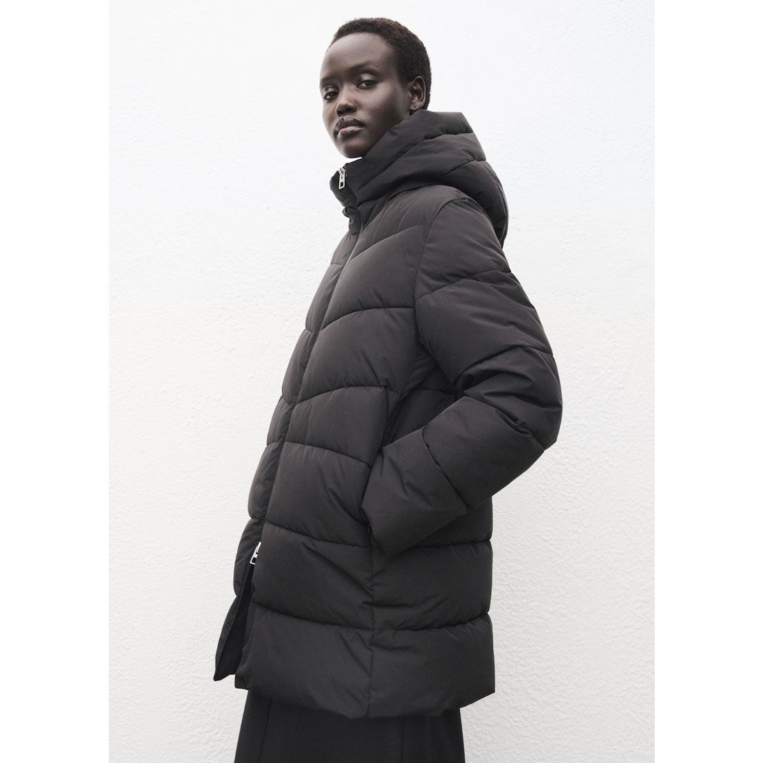 フェイクダウンジャケット .-- TOKYO （ブラック） -MANGO - マンゴ