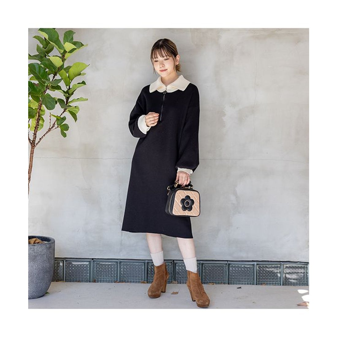 マリークワント MARY QUANT スクエアキルトデイジーパッチ 2WAY