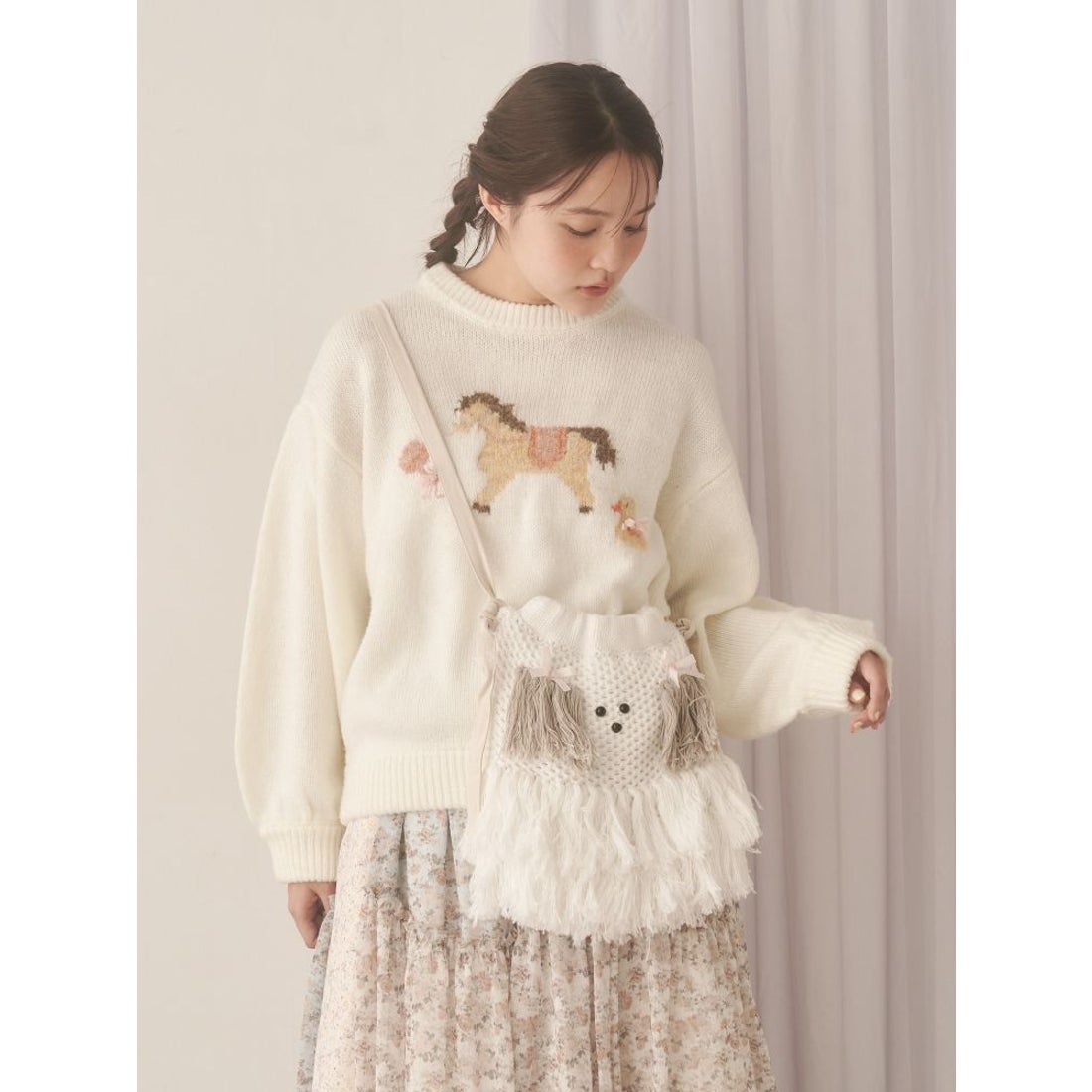 メリージェニー merry jenny わんわんポシェット （オフホワイト