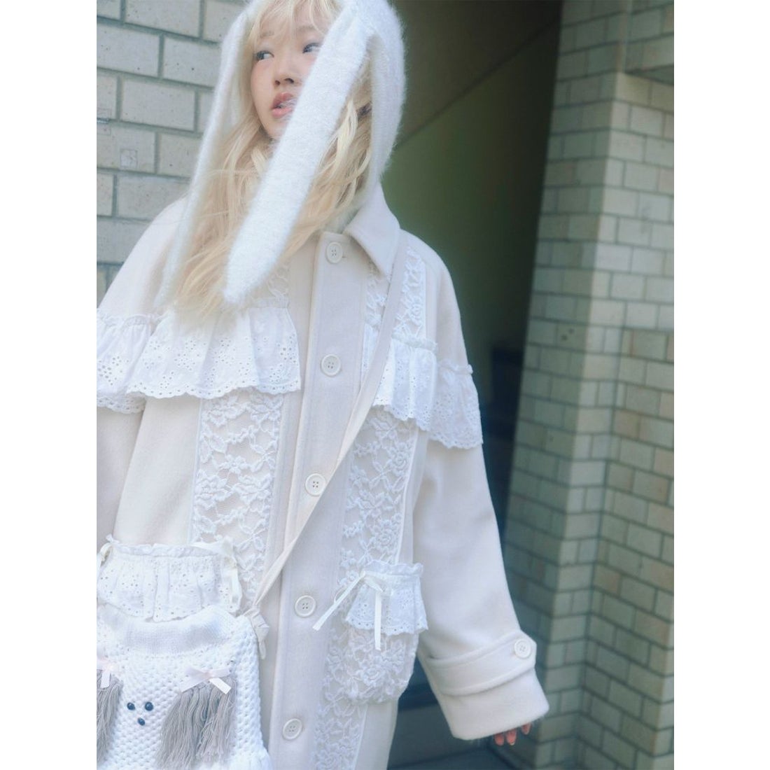 merry Jenny ブランドタグ付きわんわんポシェットオフホワイト merry