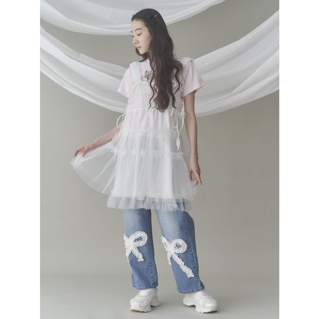 メリージェニー merry jenny チュールコルセットミニワンピース