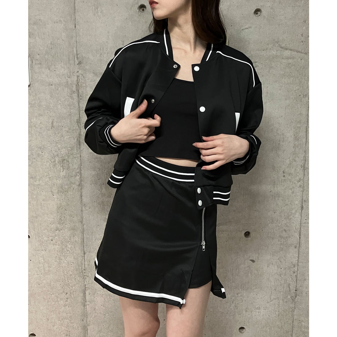 ミージェーン me Jane スタジャン×ミニスカート2点セットアップ