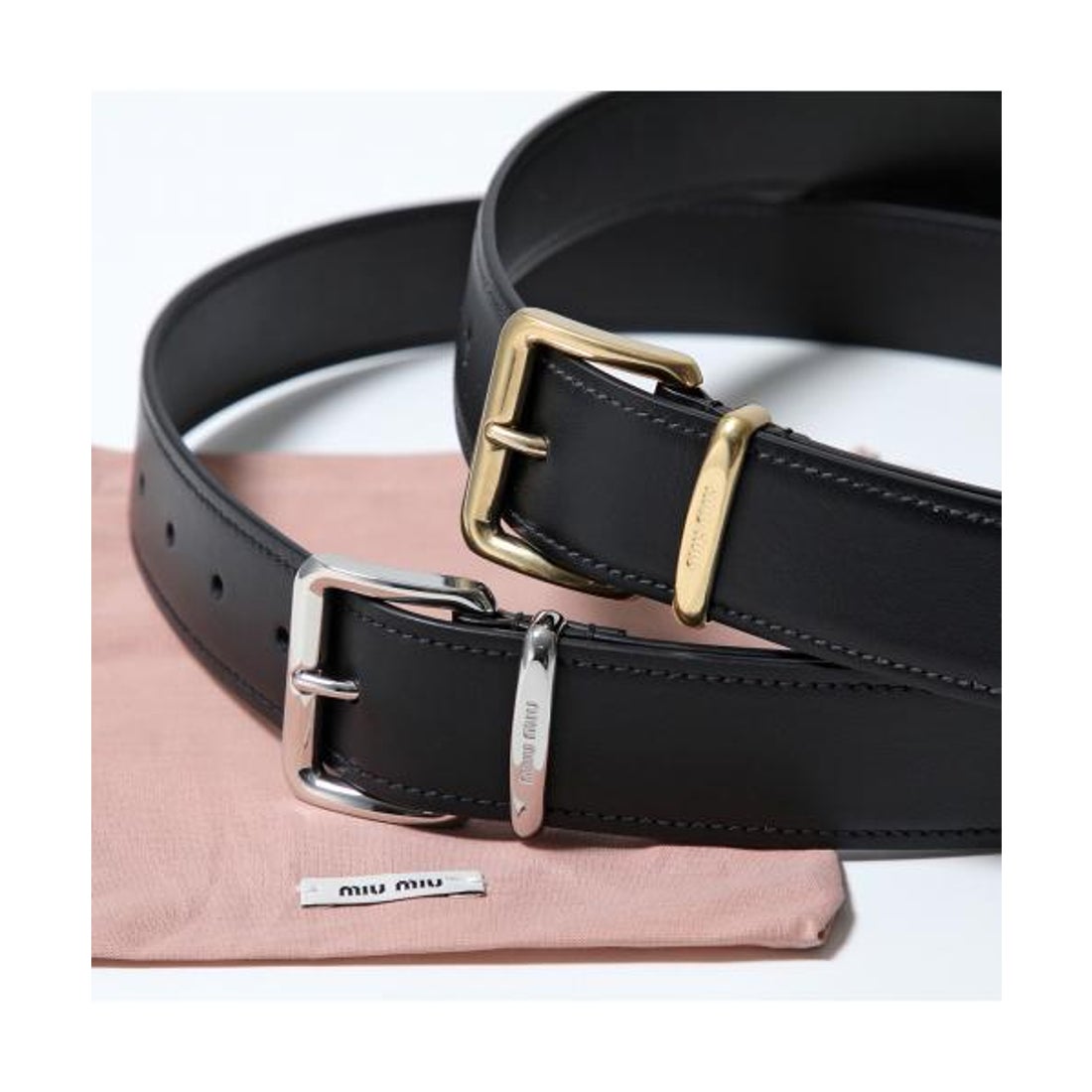 ミュウミュウ Miu Miu MIUMIU ベルト 5CC536 レザー スクエアバックル