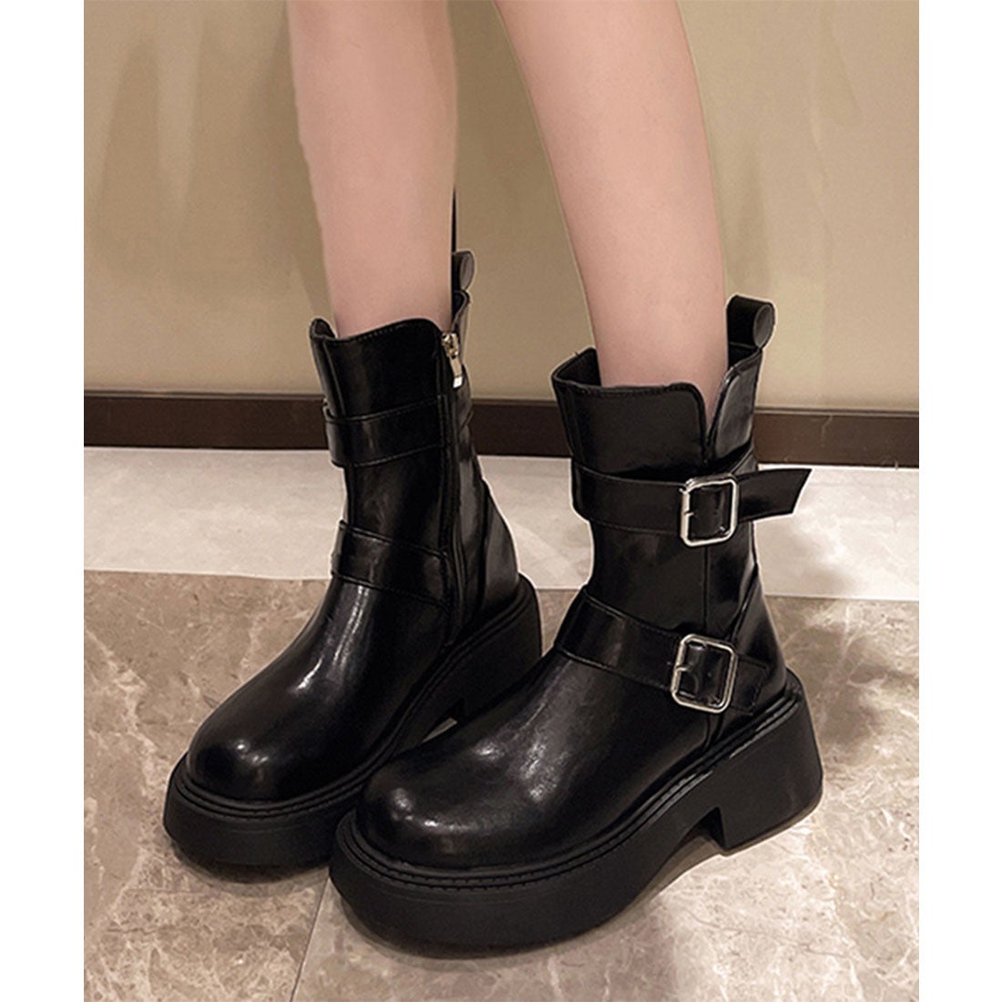 miniministore エンジニアブーツ ベルト レディース - ファッション