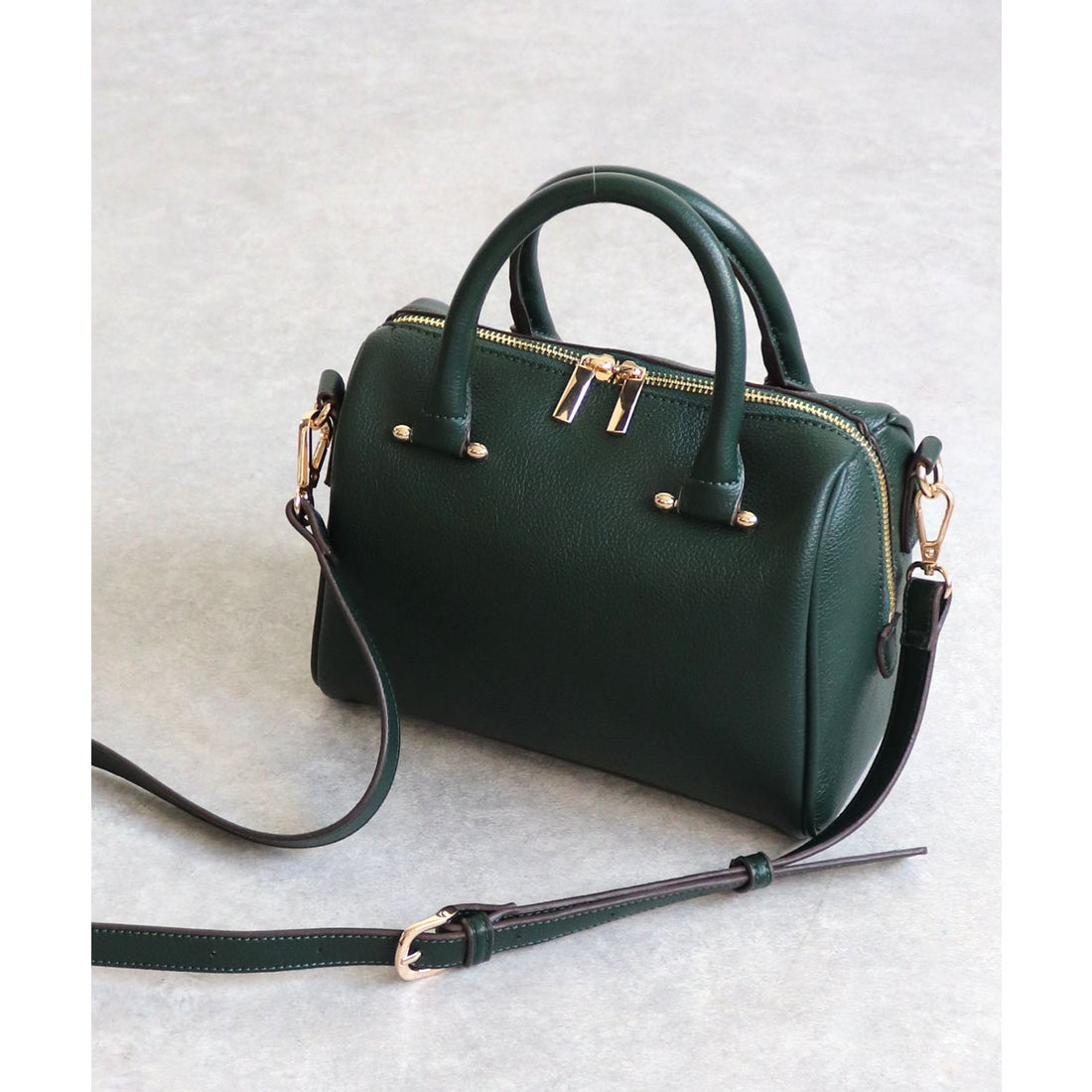 ミアン MIAN PIERIS / 2wayミニボストンバッグ（ダークグリーン） -靴