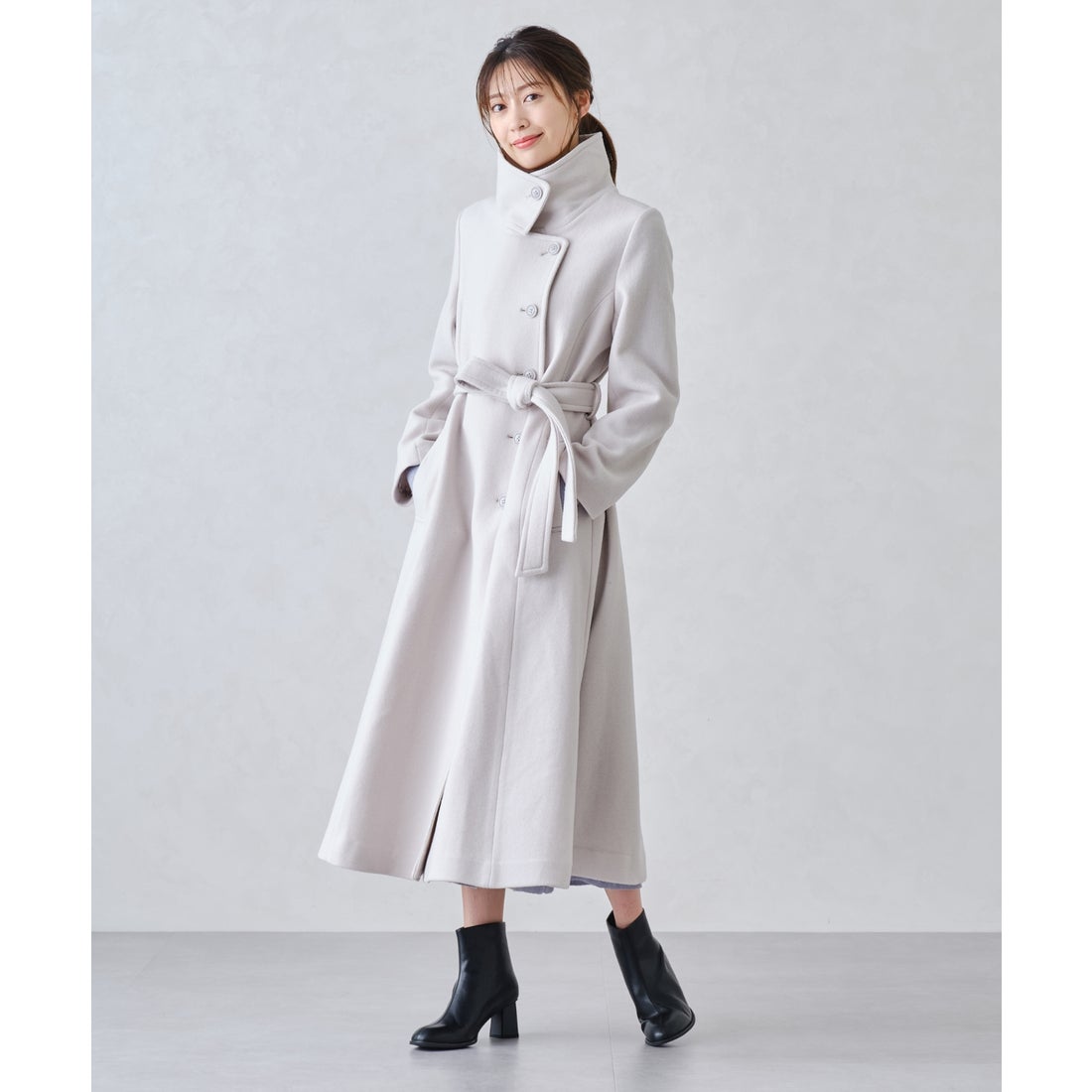 ミッシュマッシュ MISCH MASCH □2024秋冬新作□スタンドカラードレス