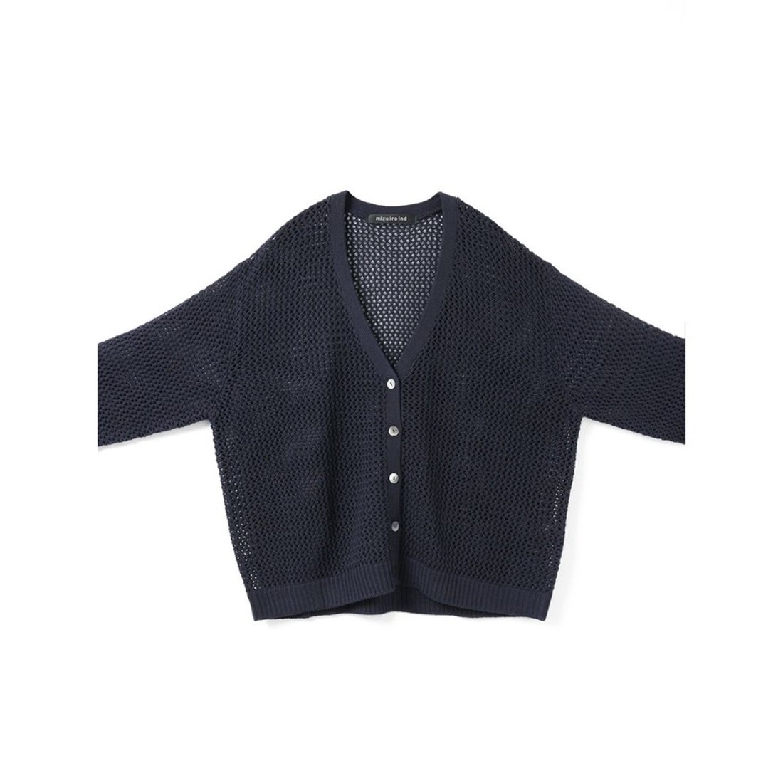 ミズイロインド mizuiro ind mizuiro ind メッシュVネックカーディガン
