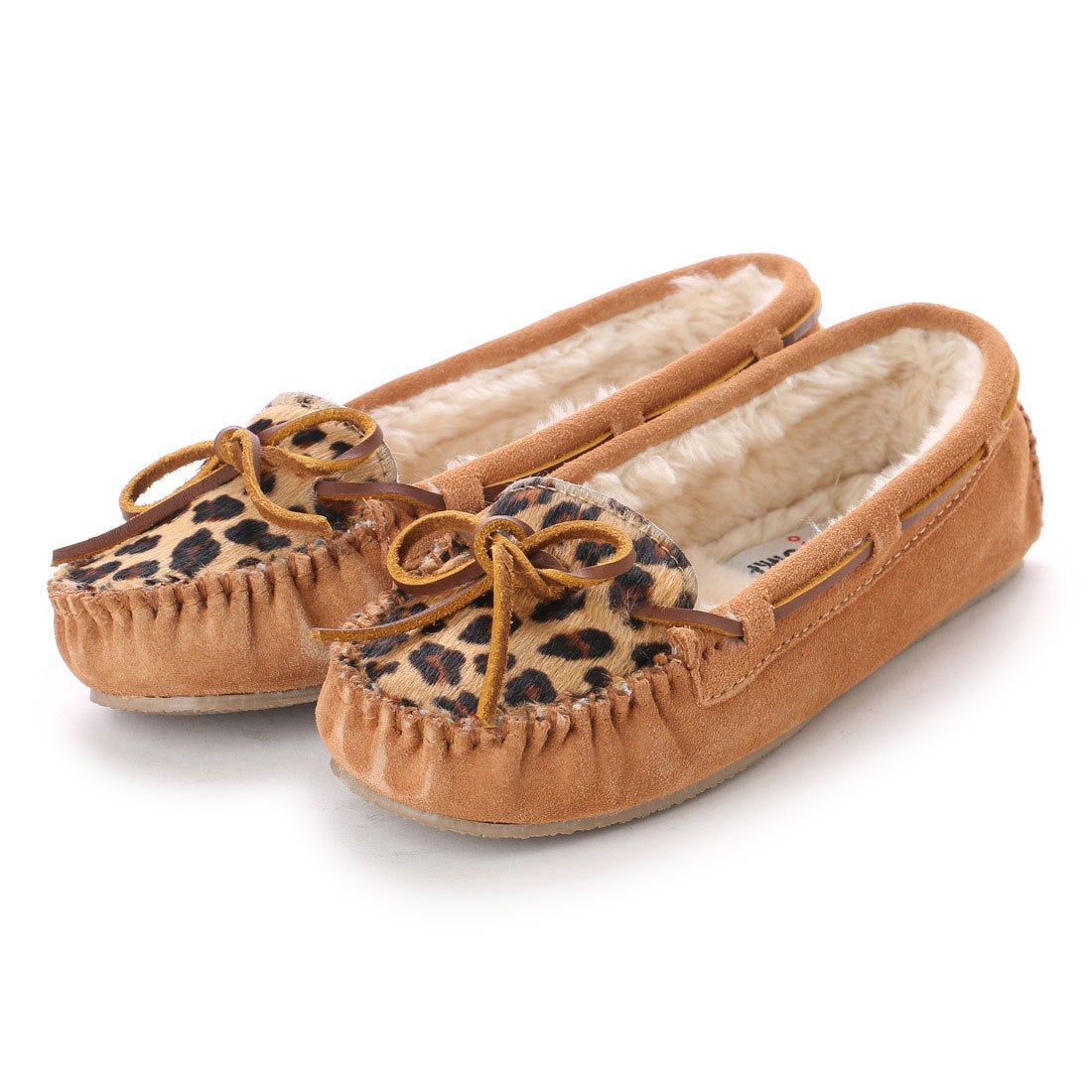 ミネトンカ MINNETONKA LEOPARDムートンモカシン （シナモン