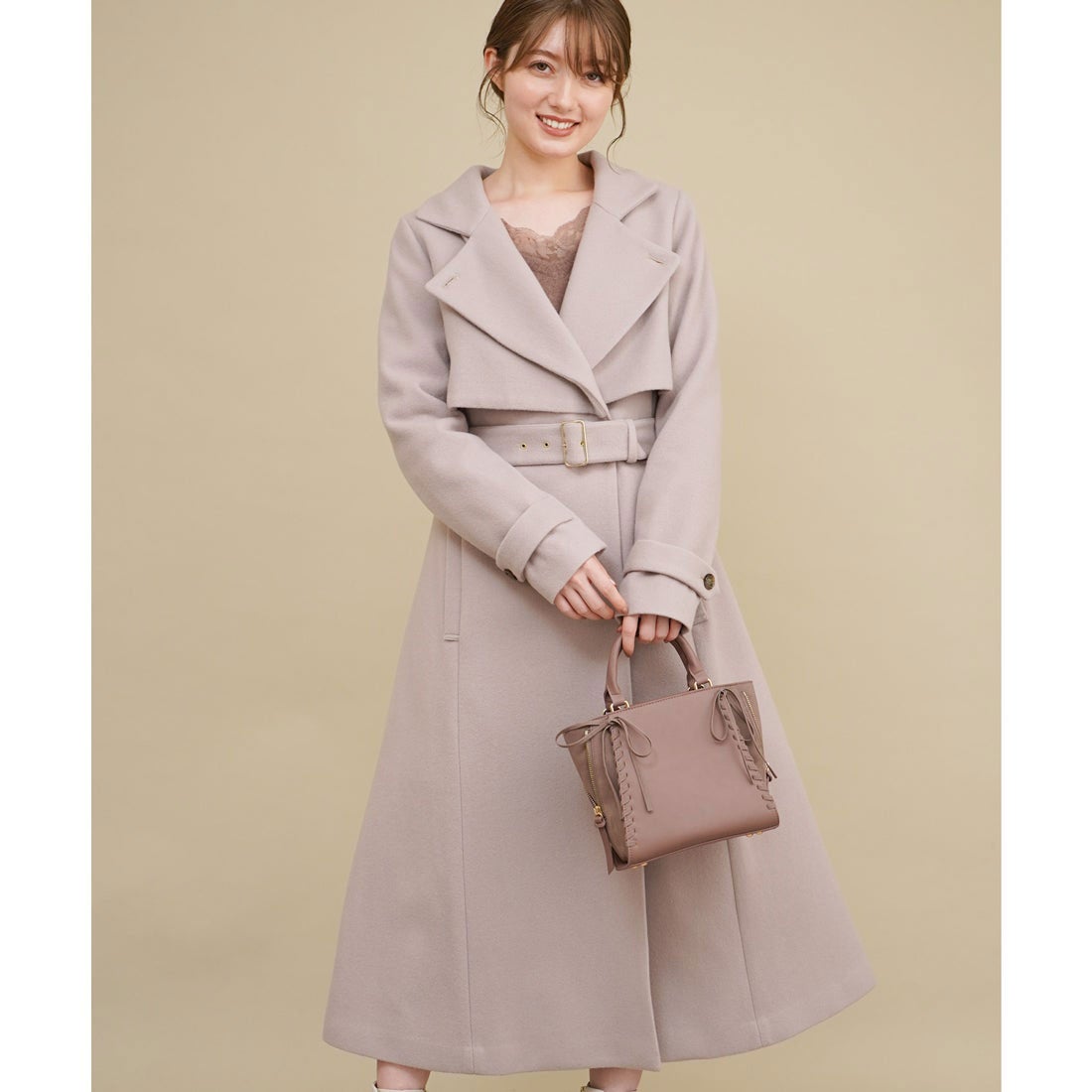 ノエラ NOELA 【追加生産】2WAYカラーウールトレンチコート （ベージュ