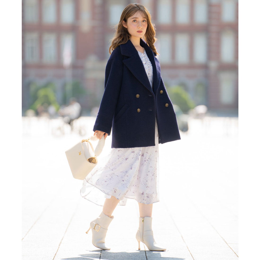 ノエラ NOELA シャギーミドルコート （ネイビー） - ファッション通販