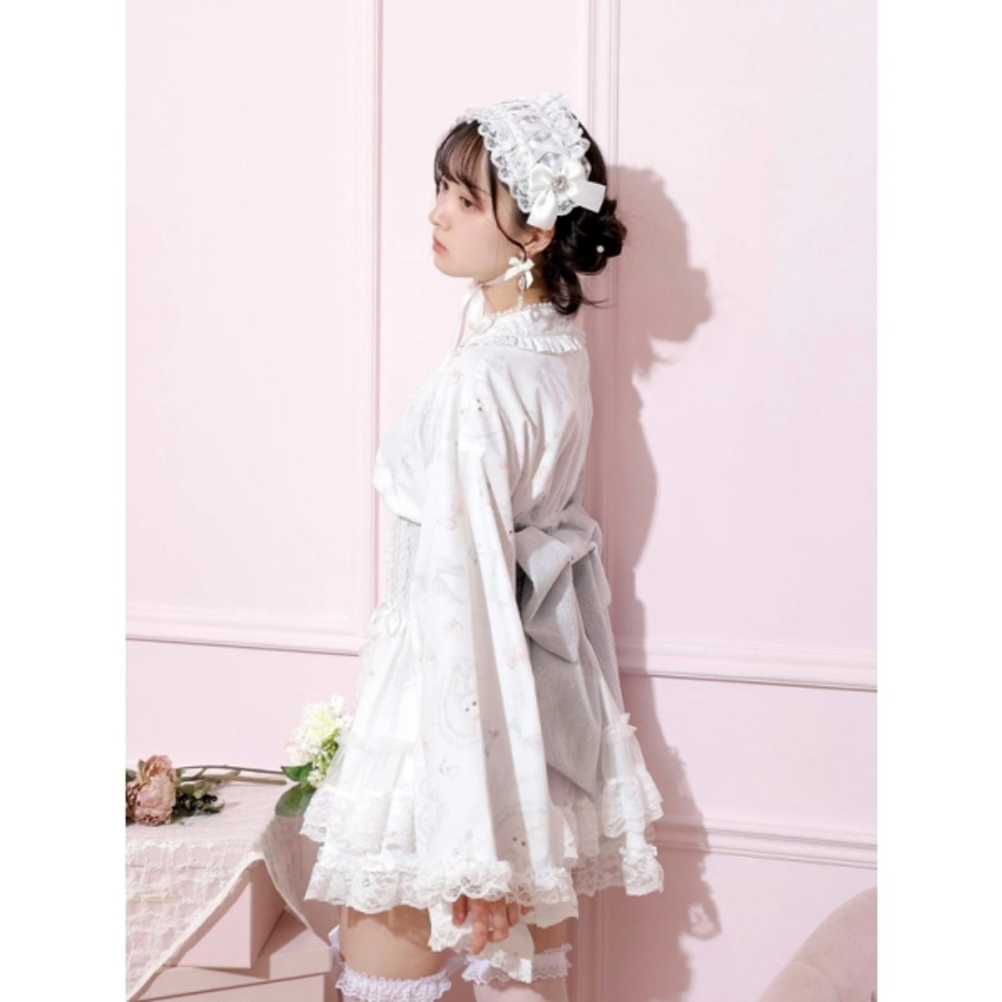 ノエミー NOEMIE うさぎさんチュールフレア浴衣ドレス （サックス