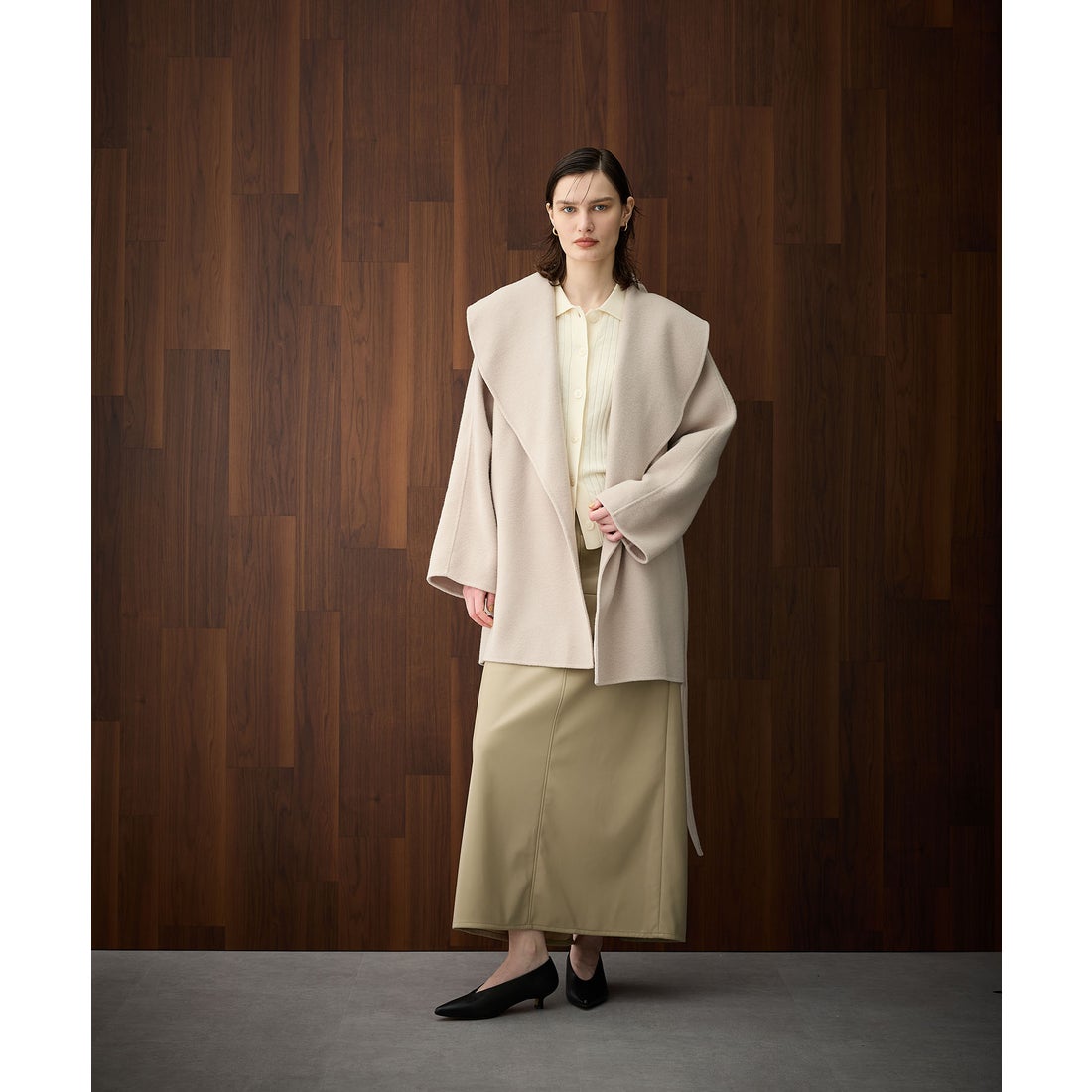 ノーク N.O.R.C ウールメルトンミドルリバーコート （キャメル） -waja