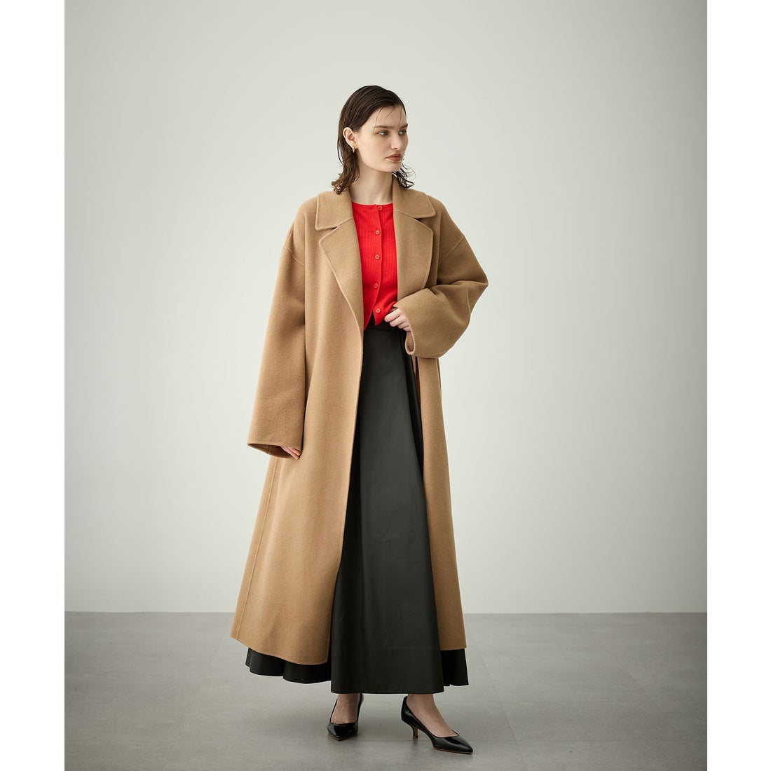 ノーク N.O.R.C ウールメルトンロングリバーコート （グレージュ