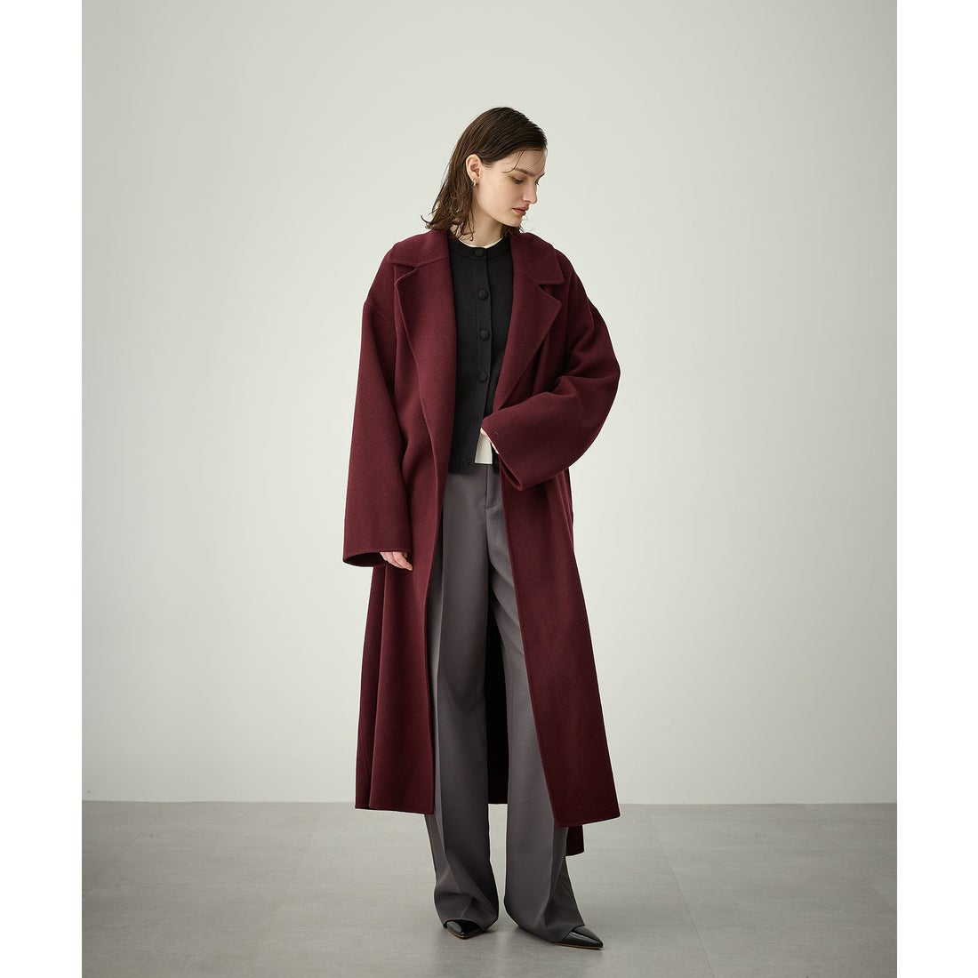 ノーク N.O.R.C ウールメルトンロングリバーコート （クリームイエロー