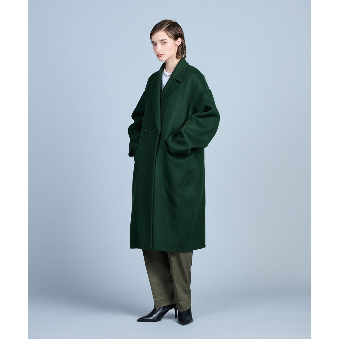 ノーク N.O.R.C 【N.O.R.C×GISELeコラボ】ミディ丈ウールリバーコート