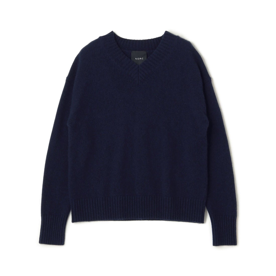 ノーク N.O.R.C ウールカシミヤVネックニットプルオーバー （ネイビー