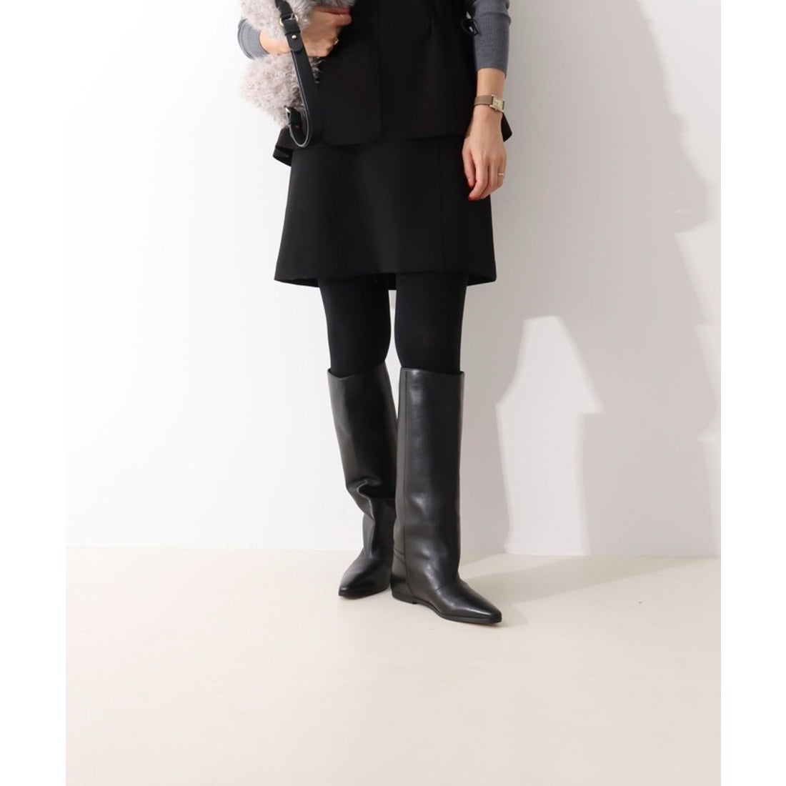 ノーリーズ NOLLEY'S CORSO ROMA 9 インヒールロングブーツ （ブラック