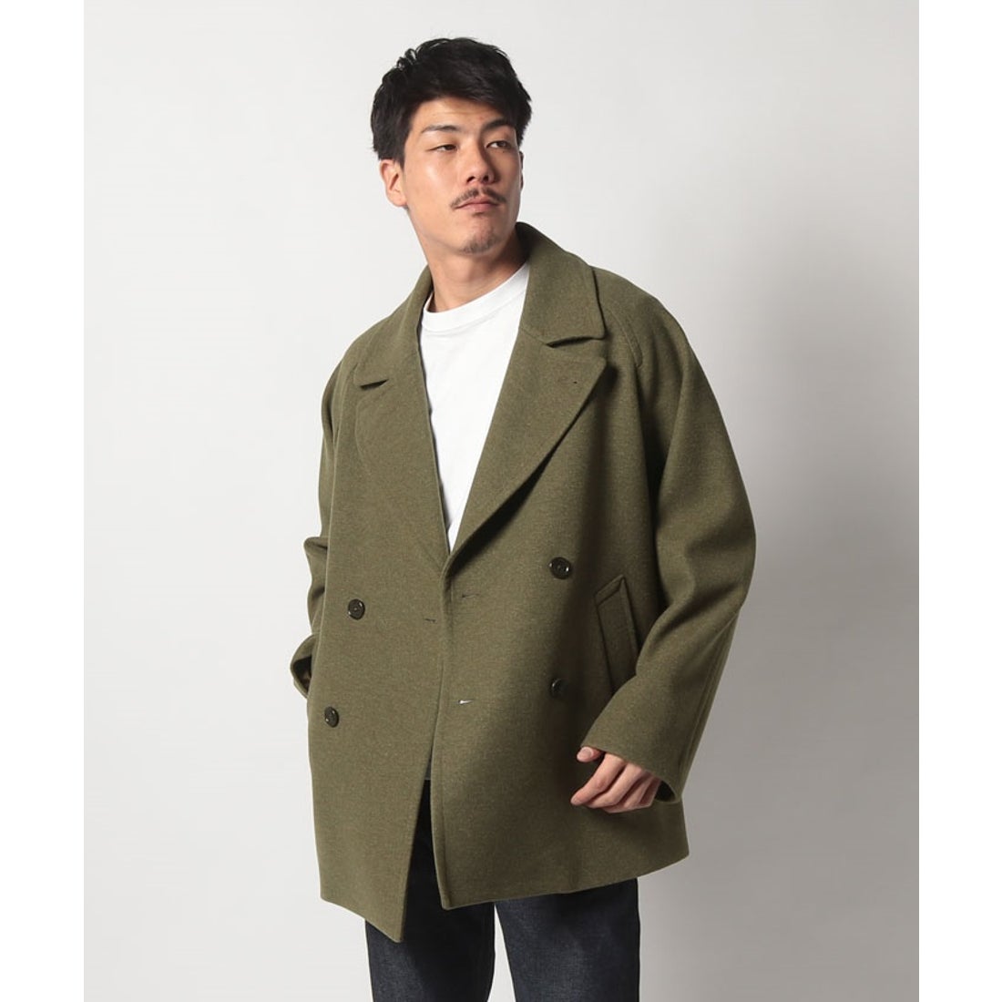 ノーリーズ NOLLEY'S ダブルジャージニードルパンチピーコート