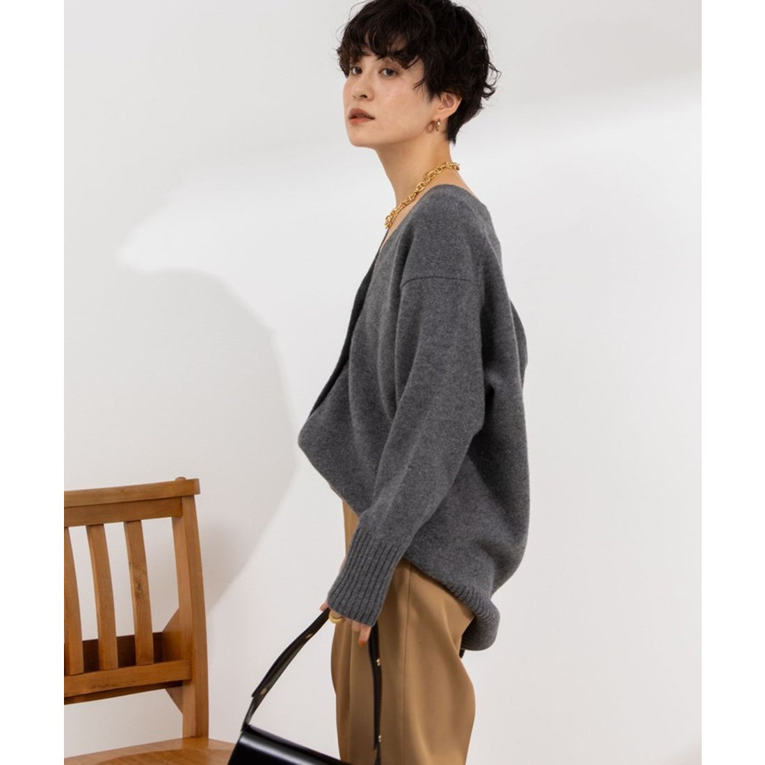 ノーリーズ NOLLEY'S ◇【WEB限定】カシミヤブレンド長めVネック