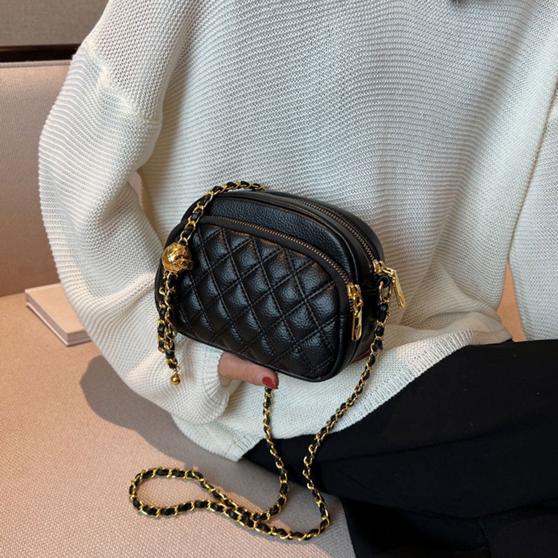 ノンヘッジ non-hedge キルティングチェーンミニショルダーバッグ