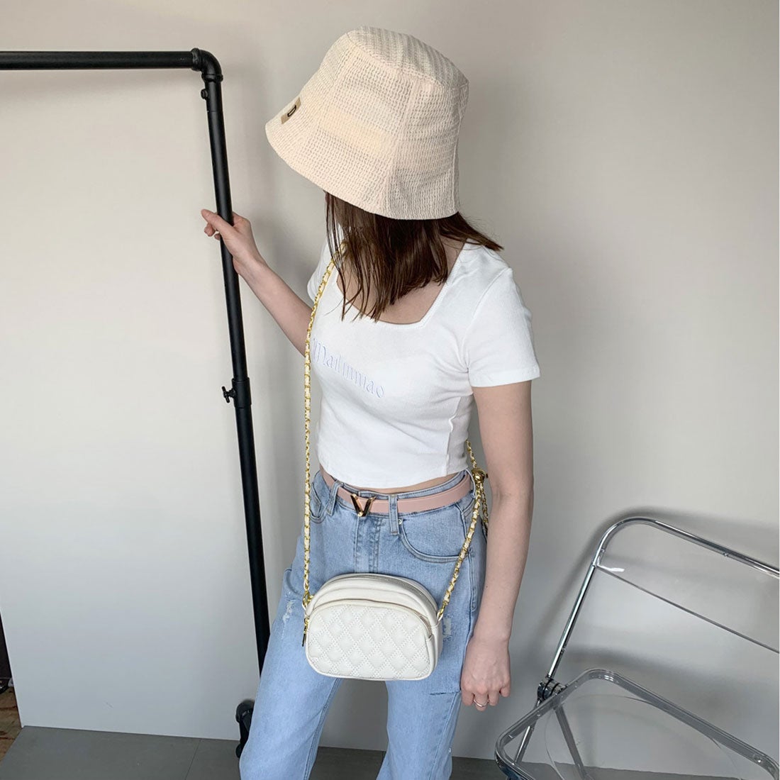 ノンヘッジ non-hedge キルティングチェーンミニショルダーバッグ