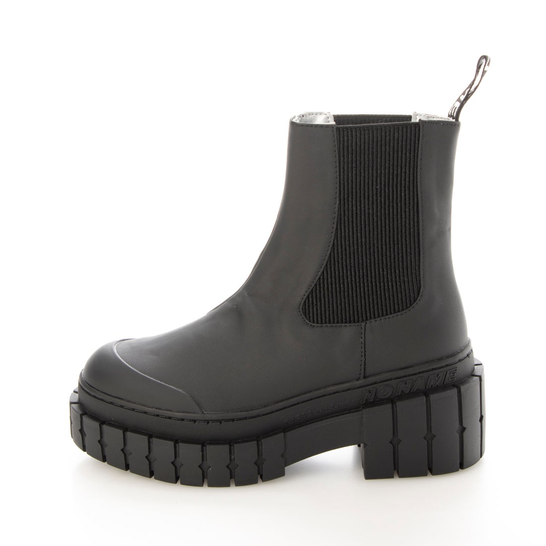 ノーネーム NO NAME 雨の日も安心！つま先ラバー素材 厚底サイドゴア