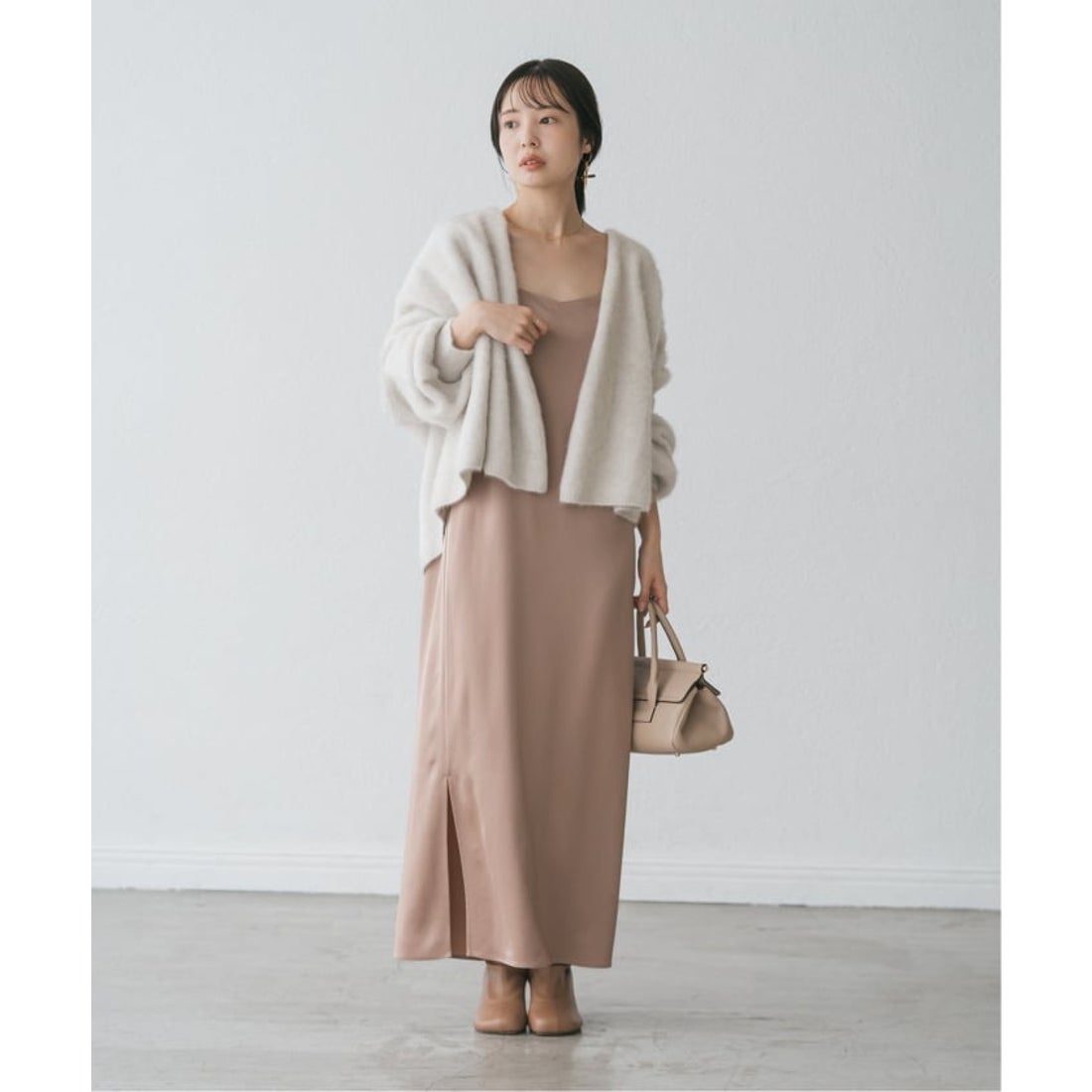 ノーブル NOBLE FOX/Caファーニットカーディガン （ベージュ