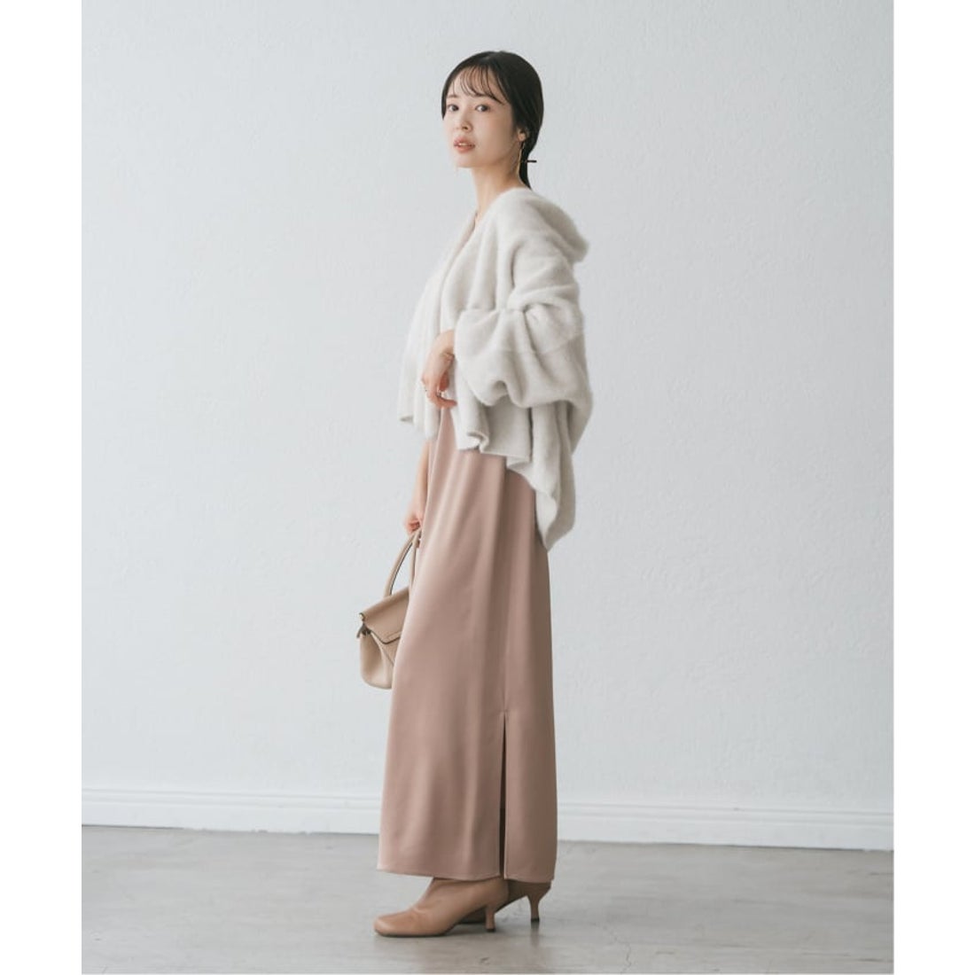 ノーブル NOBLE FOX/Caファーニットカーディガン （ベージュ