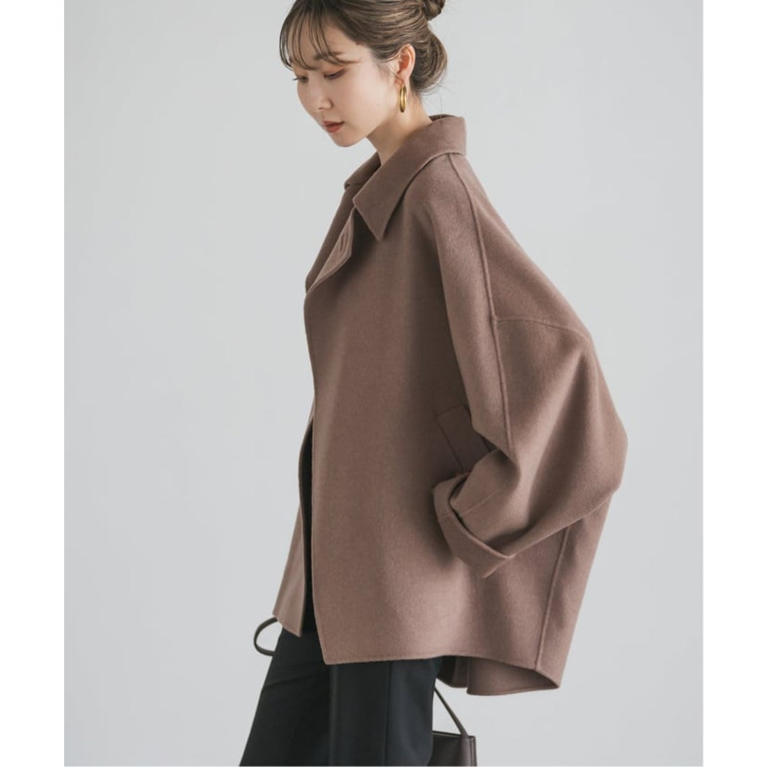 ノーブル NOBLE Super160s リバードルマンショートコート （ブラウン D