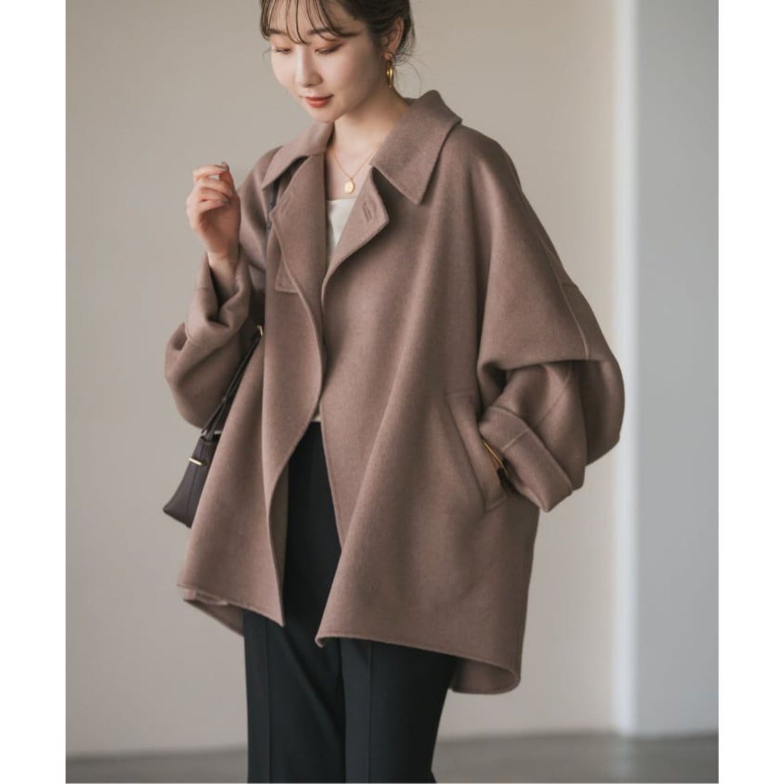 ノーブル NOBLE Super160s リバードルマンショートコート （ブラウン D