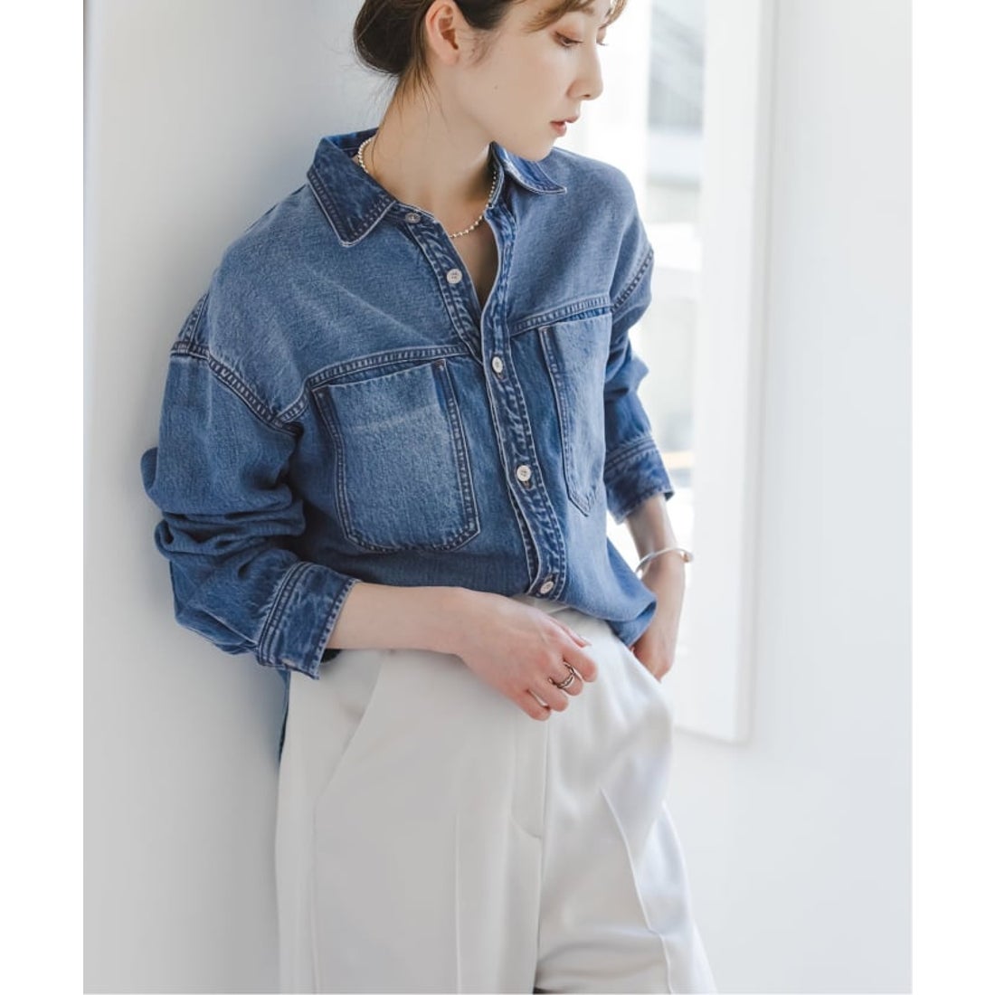 ノーブル NOBLE 《追加予約》スージングデニムビッグポケットシャツ3