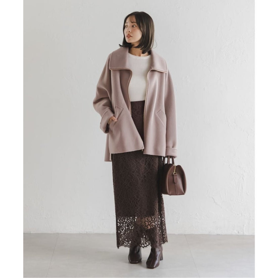 ノーブル NOBLE 《追加》キャメルミックスリバージップコート