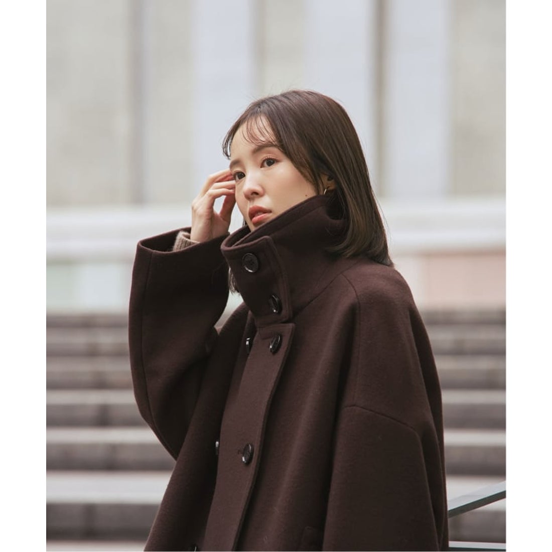 ノーブル NOBLE 《追加・WEB限定カラー》スタンドカラーオーバーコート