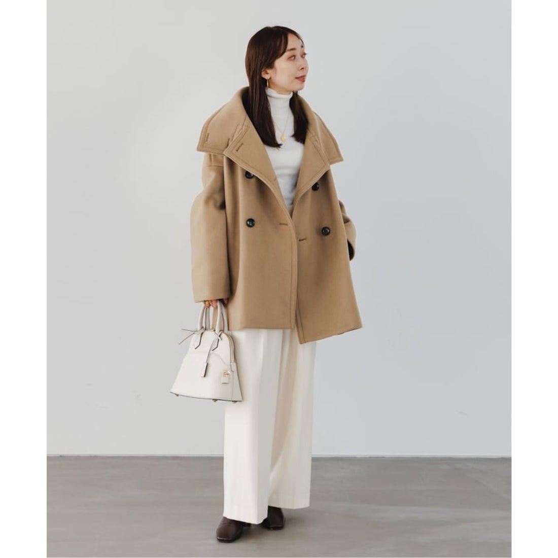 ノーブル NOBLE 《追加》スタンドカラーオーバーコート （ネイビー