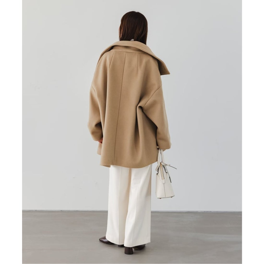 ノーブル NOBLE 《追加》スタンドカラーオーバーコート （キャメル