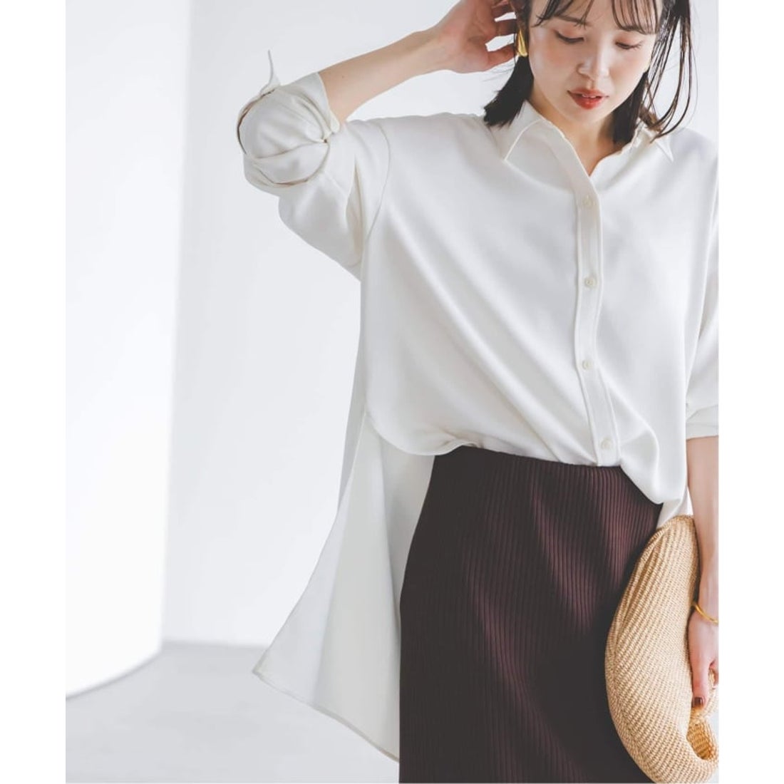 ノーブル NOBLE 《追加》シーズンカラープレーンシャツ14 （ホワイト