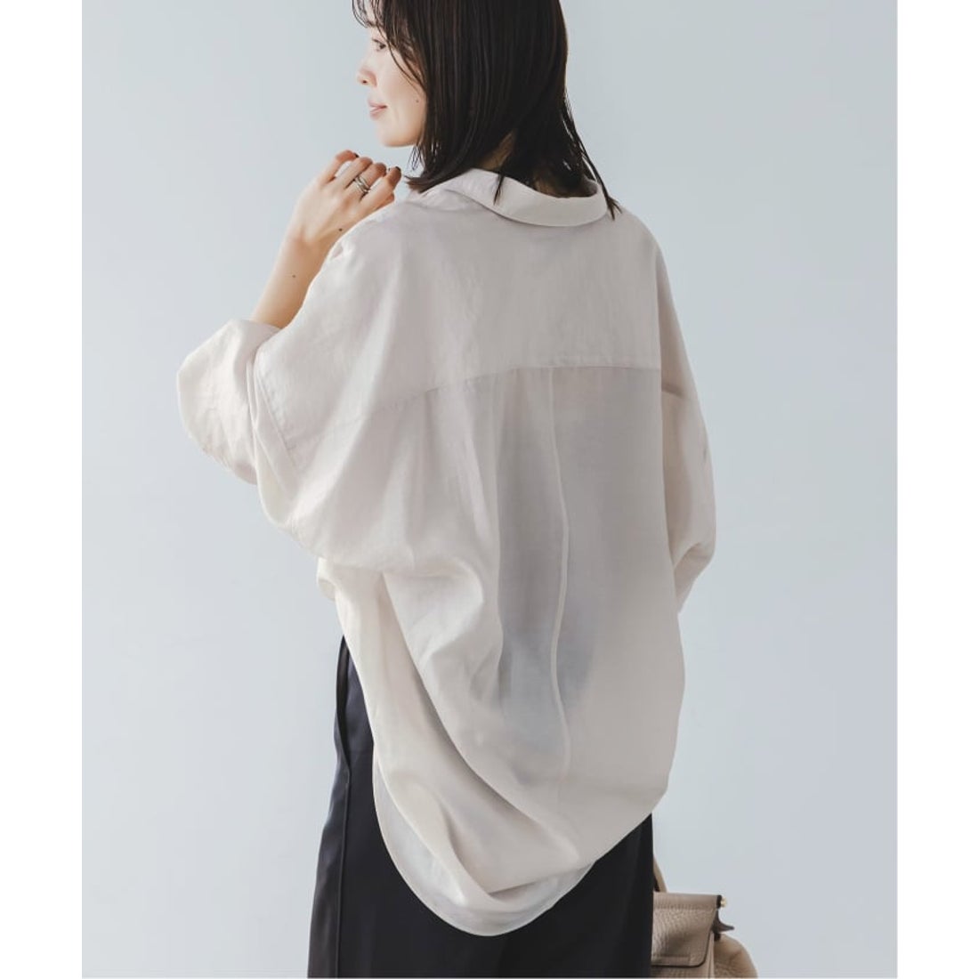 ノーブル NOBLE 《追加》イージーケアルーズドレープシャツ （ピンク