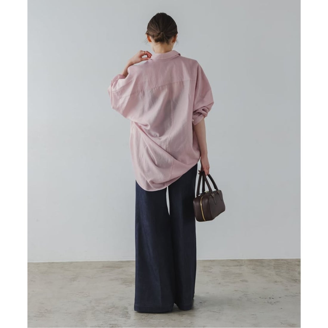 ノーブル NOBLE 《追加》イージーケアルーズドレープシャツ （ピンク