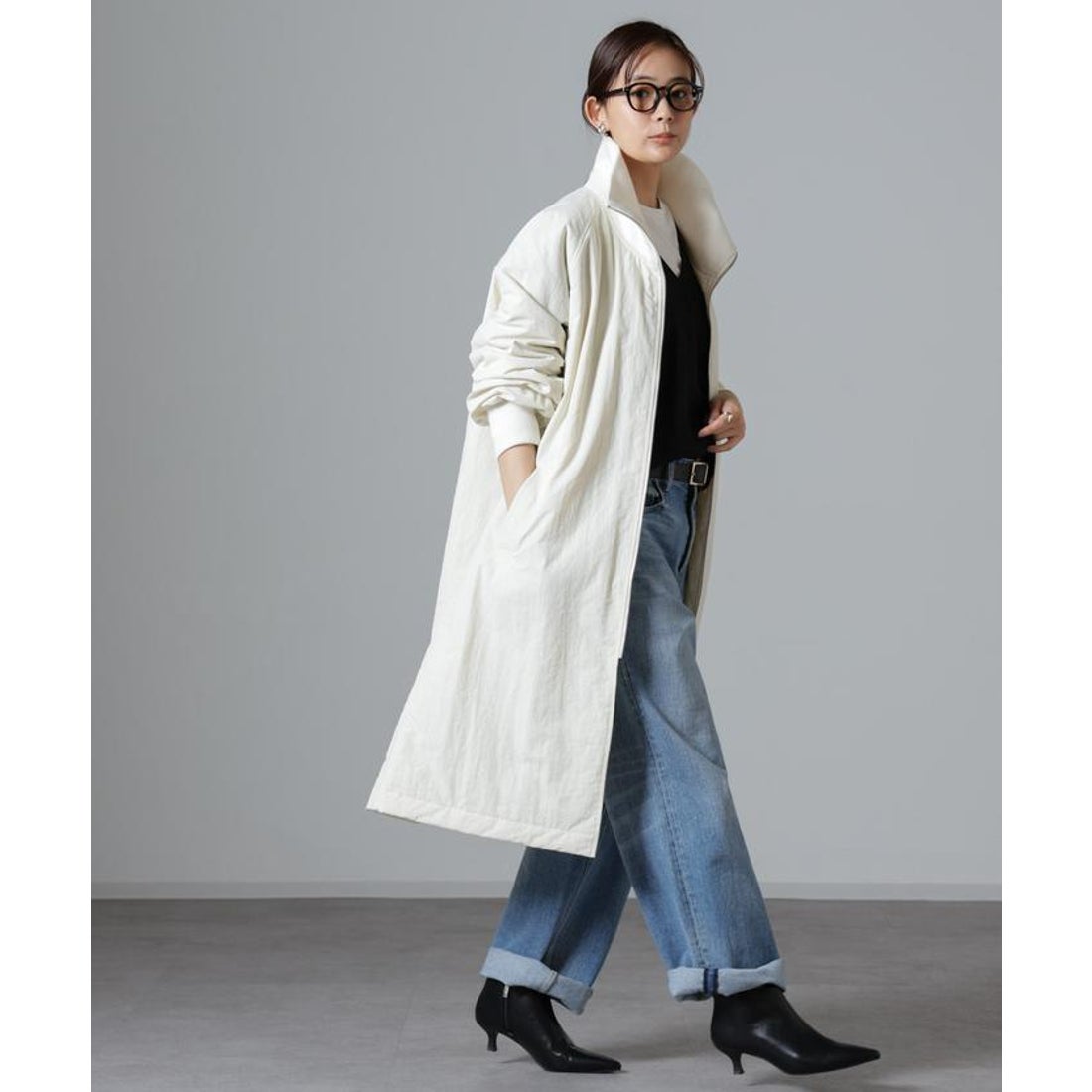 ナノ・ユニバース NANO universe 撥水加工・機能中綿 ジップアップリブ