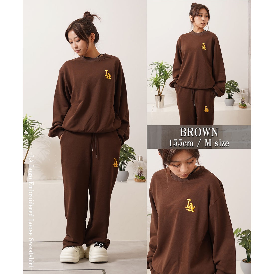 ワンフォークロージング 1111clothing LA ロゴ刺繍 ルーズ スウェット