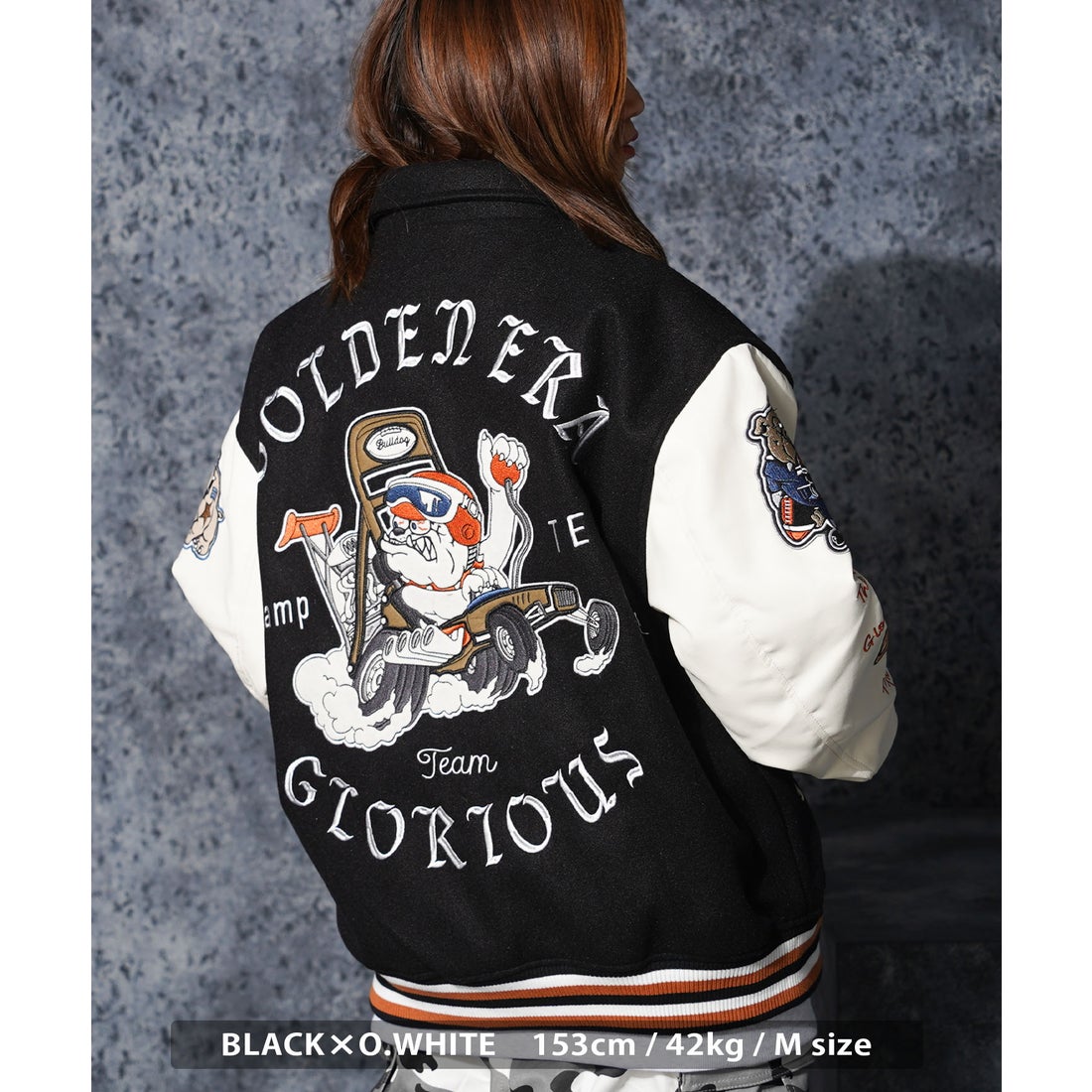 ワンフォークロージング 1111clothing ワッペン刺繍 袖PU スタジャン