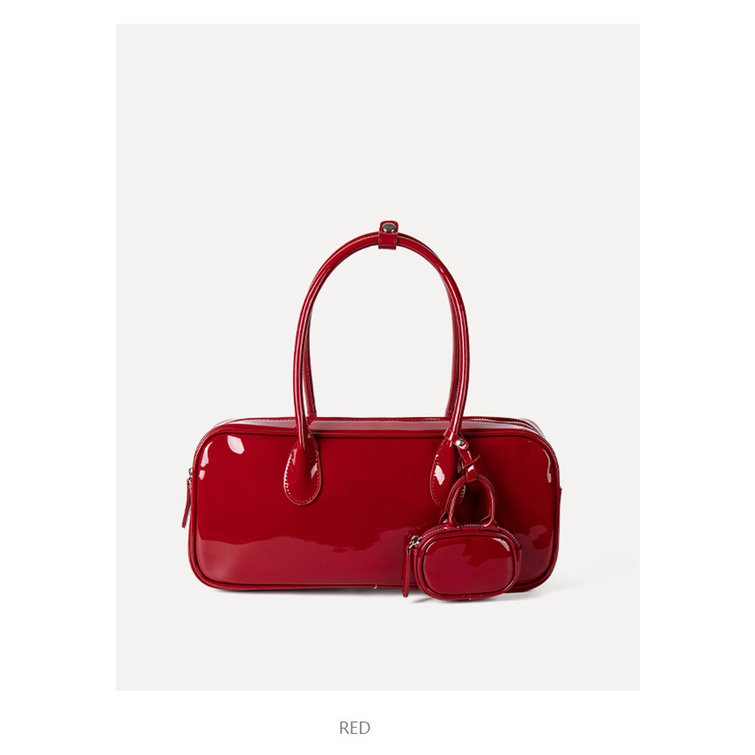 ニジブラ nijibra 可愛いミニポーチ付き ロングハンドルボストンバッグ