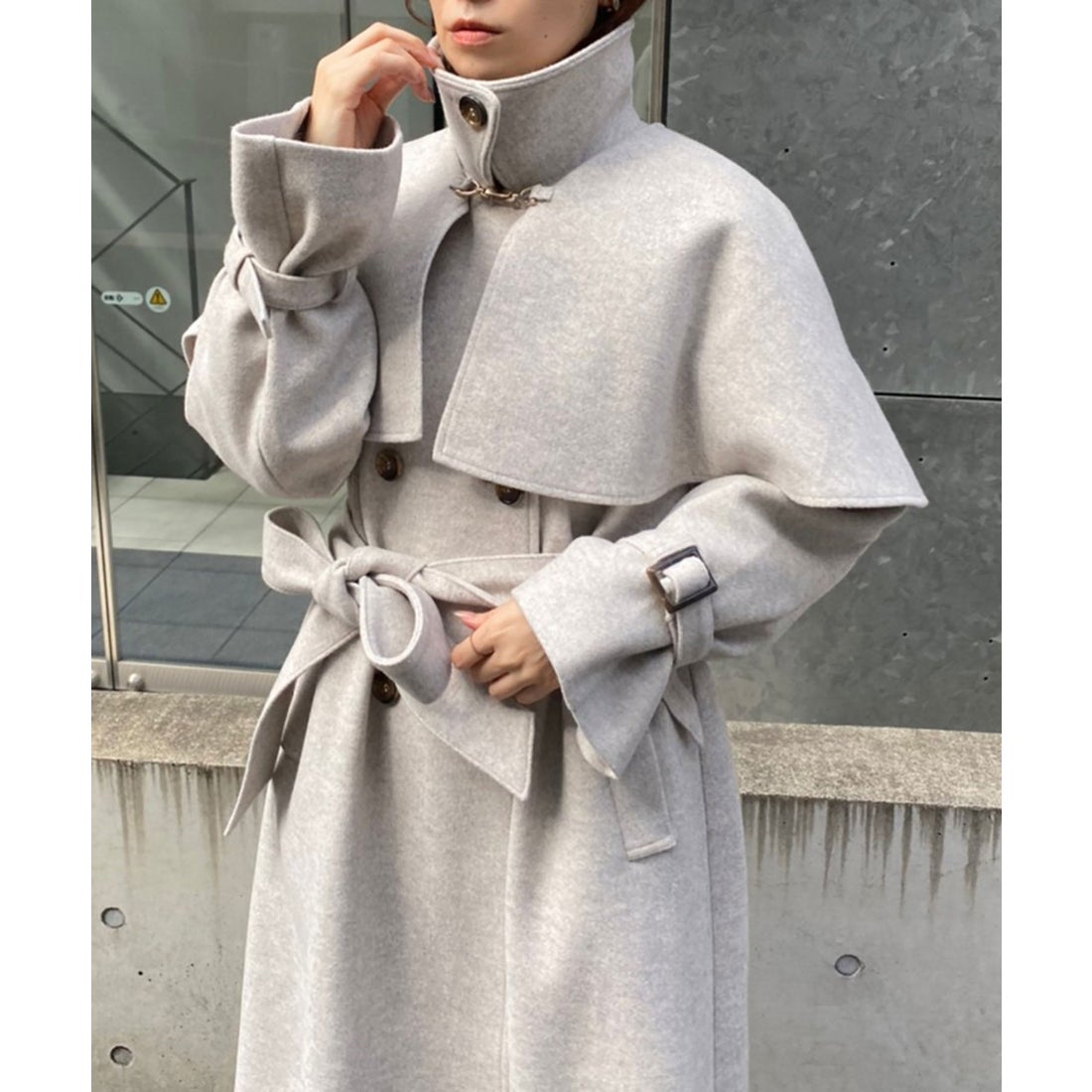 ナイスクラップ NICE CLAUP 【one after another】ケープ付きロング