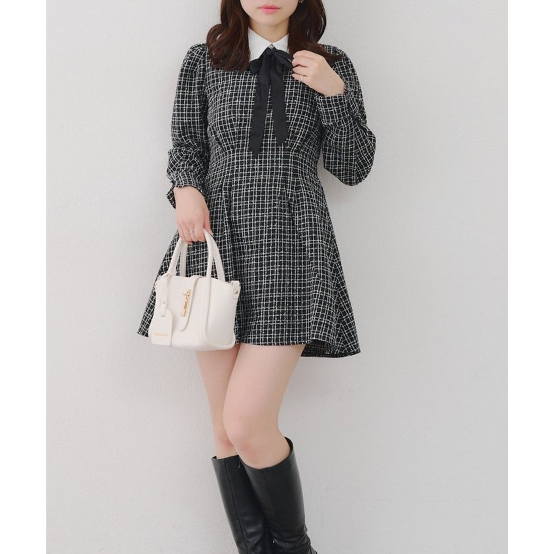 Randy ブラックツイードミニワンピース 最終値下げ 2025年最新】RANDY